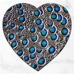 Peacock Pattern Close Up Plumage Jigsaw Puzzle (Heart) Front