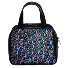 Peacock Pattern Close Up Plumage Classic Handbag (two Sides) by Celenk