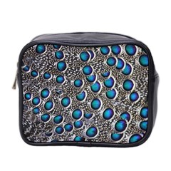 Peacock Pattern Close Up Plumage Mini Toiletries Bag (two Sides) by Celenk