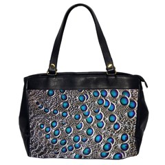 Peacock Pattern Close Up Plumage Oversize Office Handbag (2 Sides) by Celenk