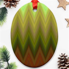 Zig Zag Chevron Classic Pattern Ornament (oval)