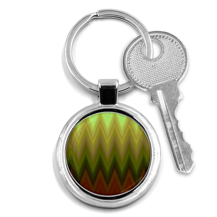 Zig Zag Chevron Classic Pattern Key Chains (Round) 