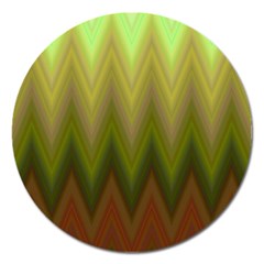 Zig Zag Chevron Classic Pattern Magnet 5  (round) by Celenk