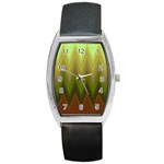 Zig Zag Chevron Classic Pattern Barrel Style Metal Watch Front