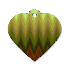 Zig Zag Chevron Classic Pattern Dog Tag Heart (two Sides)