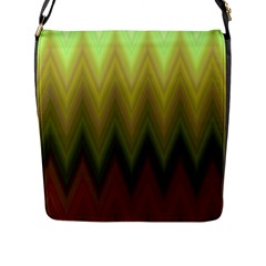 Zig Zag Chevron Classic Pattern Flap Closure Messenger Bag (l)