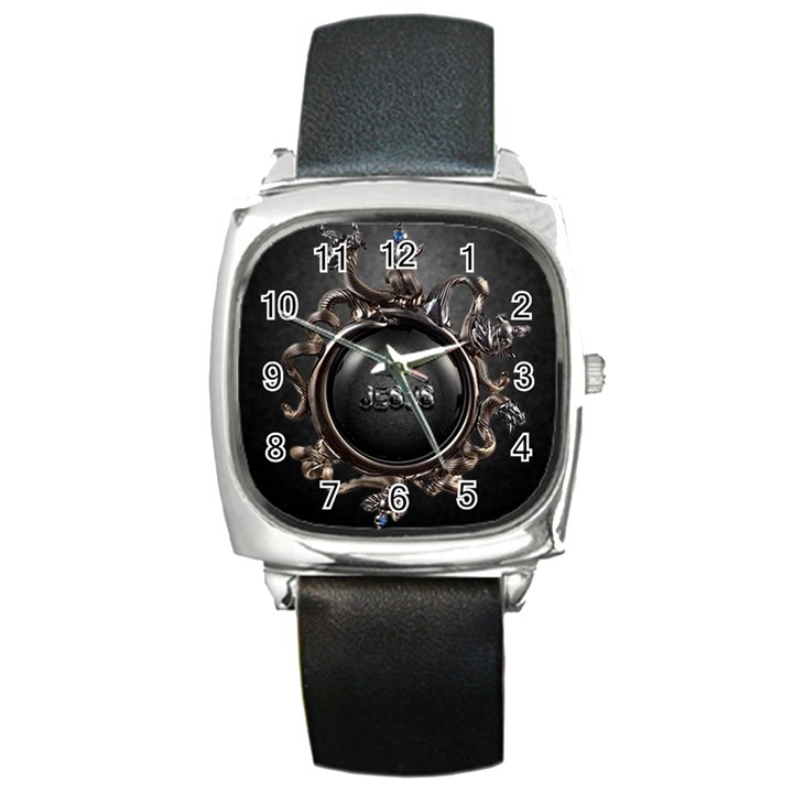 Jesus Square Metal Watch