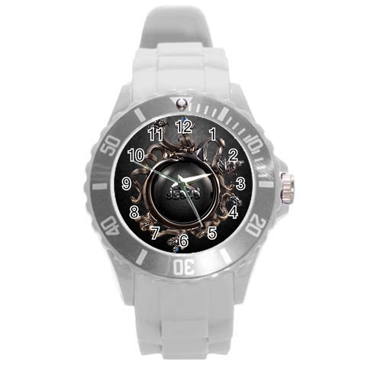 Jesus Round Plastic Sport Watch (L)