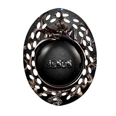 Jesus Oval Filigree Ornament (two Sides)