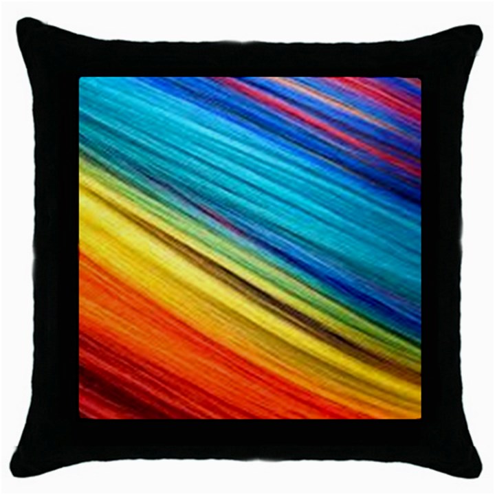 RAINBOW Throw Pillow Case (Black)