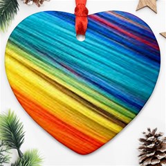 Rainbow Heart Ornament (two Sides) by NSGLOBALDESIGNS2