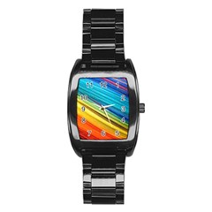 Rainbow Stainless Steel Barrel Watch by NSGLOBALDESIGNS2