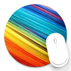 Rainbow Round Mousepads by NSGLOBALDESIGNS2