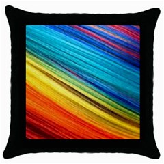 Rainbow Throw Pillow Case (black) by NSGLOBALDESIGNS2