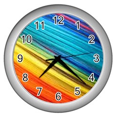 Rainbow Wall Clock (silver) by NSGLOBALDESIGNS2