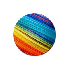 Rainbow Rubber Coaster (round)  by NSGLOBALDESIGNS2