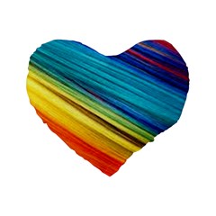 Rainbow Standard 16  Premium Heart Shape Cushions