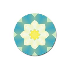 Pattern Flower Abstract Pastel Magnet 3  (round) by Simbadda