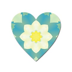 Pattern Flower Abstract Pastel Heart Magnet by Simbadda