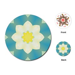 Pattern Flower Abstract Pastel Playing Cards (round) by Simbadda