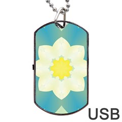 Pattern Flower Abstract Pastel Dog Tag Usb Flash (two Sides) by Simbadda