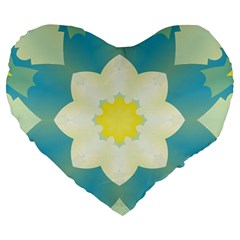 Pattern Flower Abstract Pastel Large 19  Premium Flano Heart Shape Cushions by Simbadda