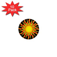 Mandala Sun Graphic Design 1  Mini Magnet (10 Pack)  by Simbadda