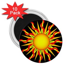 Mandala Sun Graphic Design 2 25  Magnets (10 Pack)  by Simbadda