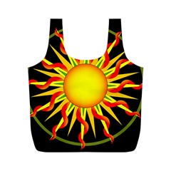 Mandala Sun Graphic Design Full Print Recycle Bag (m) by Simbadda