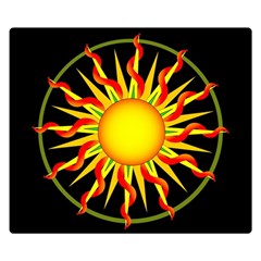 Mandala Sun Graphic Design Double Sided Flano Blanket (small)  by Simbadda