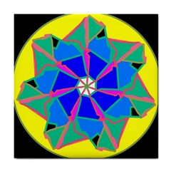 Mandala Wheel Pattern Ornament Tile Coasters by Simbadda