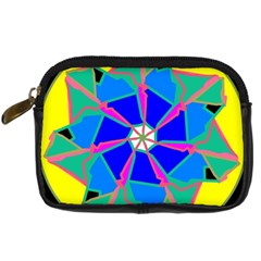 Mandala Wheel Pattern Ornament Digital Camera Leather Case by Simbadda