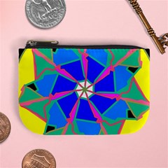 Mandala Wheel Pattern Ornament Mini Coin Purse by Simbadda