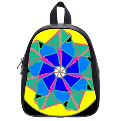 Mandala Wheel Pattern Ornament School Bag (small) by Simbadda