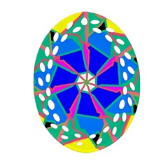 Mandala Wheel Pattern Ornament Ornament (oval Filigree)