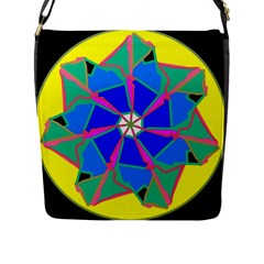 Mandala Wheel Pattern Ornament Flap Closure Messenger Bag (l) by Simbadda