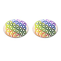 Mandala Rainbow Colorful Reiki Cufflinks (oval) by Simbadda