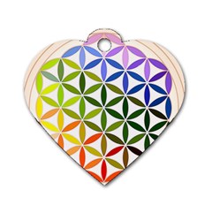 Mandala Rainbow Colorful Reiki Dog Tag Heart (one Side) by Simbadda