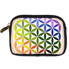 Mandala Rainbow Colorful Reiki Digital Camera Leather Case by Simbadda