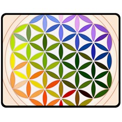 Mandala Rainbow Colorful Reiki Fleece Blanket (medium)  by Simbadda