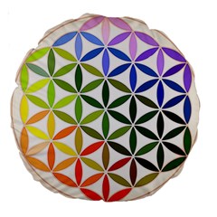 Mandala Rainbow Colorful Reiki Large 18  Premium Round Cushions by Simbadda