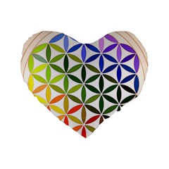 Mandala Rainbow Colorful Reiki Standard 16  Premium Heart Shape Cushions