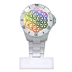 Mandala Rainbow Colorful Reiki Plastic Nurses Watch by Simbadda