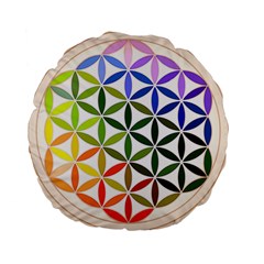 Mandala Rainbow Colorful Reiki Standard 15  Premium Flano Round Cushions by Simbadda