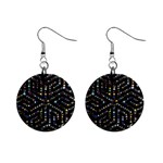 Symbol Wheel Mandala Design Mini Button Earrings Front