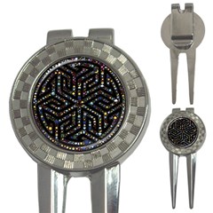 Symbol Wheel Mandala Design 3-in-1 Golf Divots by Simbadda