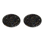 Symbol Wheel Mandala Design Cufflinks (Oval) Front(Pair)