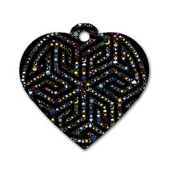 Symbol Wheel Mandala Design Dog Tag Heart (one Side) by Simbadda