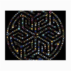 Symbol Wheel Mandala Design Small Glasses Cloth (2-side) by Simbadda