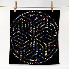 Symbol Wheel Mandala Design Face Towel by Simbadda